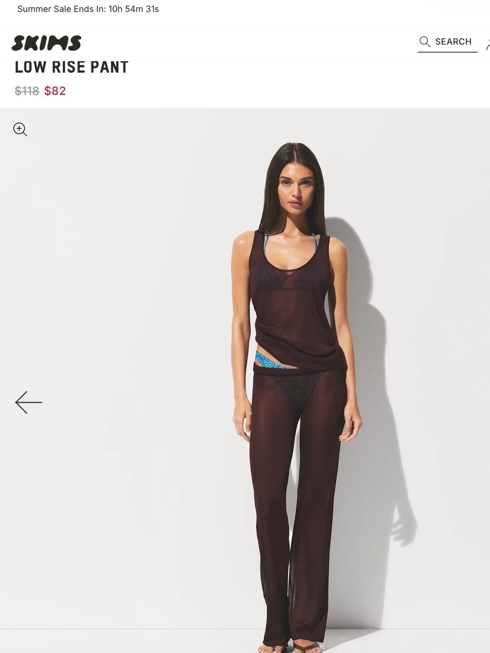 SKIMS Slinky Knit Low Rise Pant in Currant size XL NWT